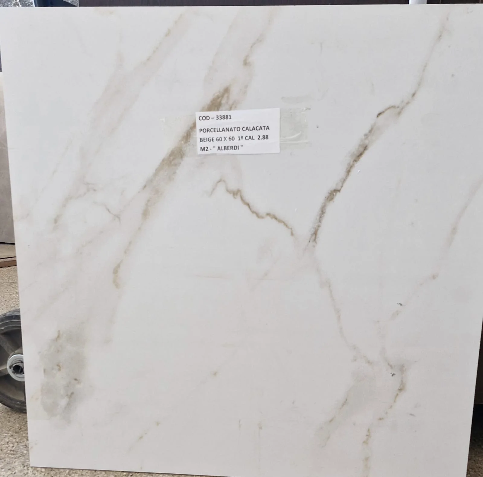 PORCELLANATO CALACATA BEIGE 60 X 60  1º CAL  2.88 M2 - " ALBERDI " - COD 33881